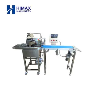 Table Top Mini Chocolate Enrobing Coating Machine Small Chocolate Making Line For Bar Wafers Biscuit