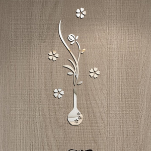 Adesivi Murali a Specchio in Acrilico Combinazione di Cinque Fiori Decorazione per Soggiorno e Camera da Letto - Product Image 3