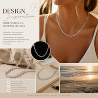 Cadena Hueca de Geometría Simple, Plata de Ley 925, Collar Casual/Deportivo de 16 Pulgadas para Mujer, Joyería de Plata de Ley 925