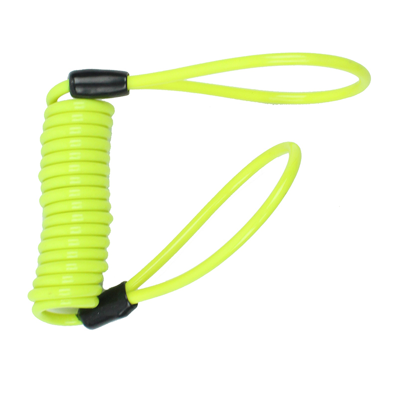 Câble De Rappel Antivol Pour Moto/scooter/vélo - Longueur 1.2 M, Câble Métallique Gainé PVC Vert Fluo - Compatible Avec Les Antivols à Disque