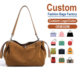 Premium Top-Grain Suede Leather Shoulder <b>Bag</b> with Exquisite Hasp and Zipper Design Factory Direct Supports OEM/ODM Customizaton - Product Image 1