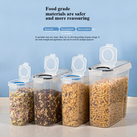 Ensemble de 4 contenants de stockage de nourriture sèche pour la cuisine à domicile, grande capacité de 4 L, en plastique, pour céréales
