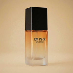 Flacon pompe en verre givré mat de qualité supérieure, 30 ml, carré, ambre, vert, bleu, pour cosmétiques, soins de la peau, sérum, lotion, carton personnalisé - Product Image 2
