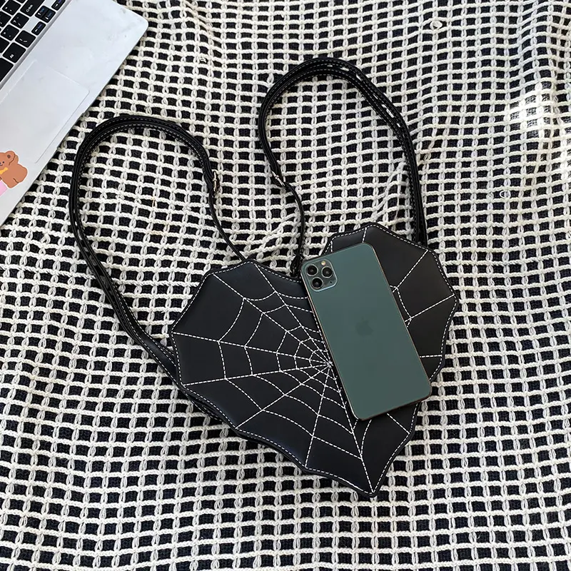 Tas selempang kelelawar cinta personalisasi, dompet dan tas tangan wanita Web laba-laba untuk wanita 2024 mewah