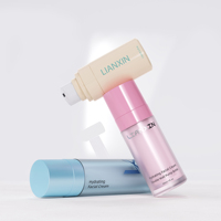 Flacon pompe sans air en verre à double paroi bleu/rose 15ml/30ml/50ml, écologique, recyclable, pompe sans air remplaçable pour lotion