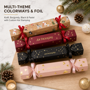 Caja de Regalo de Navidad Personalizada, Empaque Plano de Papel, Cinta para Atar, Papel Recubierto con Relieve para Recuerdos de Fiesta - Product Image 1
