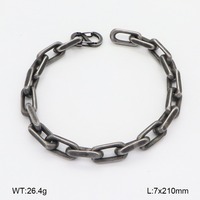 Pulsera de Cadena Gruesa de Acero Inoxidable Estilo Punk Hip Hop para Hombre, Chapada en Plata Retro, al por Mayor