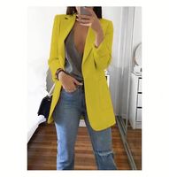 I-0522 Cardigan à col en V à manches longues et boutons, design tendance, élégant pour le bureau, costumes pour femmes, veste de blazer pour femme d'affaires