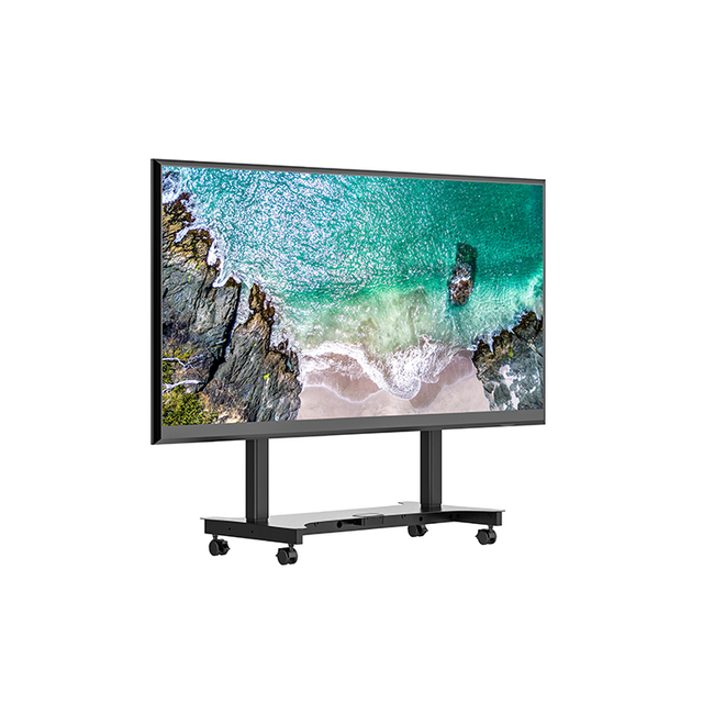 High Quality Motorized Tv Trolley Stand Metal Floor Stand With Swivel Feature With Wheels Tv Cart Fit 65-100 Inch Tv