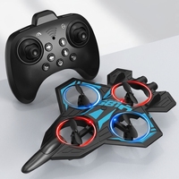 Avions télécommandés AiJH avec lumière, avion de chasse télécommandé pour enfants et adultes 360 °   Drones à roulettes pour enfants, jouet d'avion télécommandé