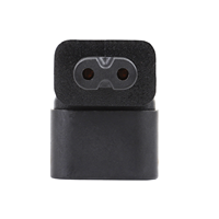 Adaptateur d'alimentation coudé mâle IEC C14 vers femelle C7, 3 broches, certifié CE ROHS, en Cuivre+PC+ABS, pour UE/Royaume-Uni/France - Vente Flash