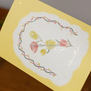 Cartes de remerciement personnalisées <span class=keywords><strong>en</strong></span> feuille d'or de luxe pour les petites entreprises avec logo, enveloppes, commande <span class=keywords><strong>en</strong></span> gros écologique A6 taille 5x7 pouces - Product Image 3