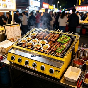 Barbecue au gaz commercial à 4 brûleurs en acier inoxydable pour restaurant - Product Image 4