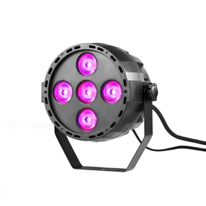 ไฟเวที LED DJ โคมไฟมินิ5ชิ้น4วัตต์ RGBW 4in1 LED Par Light กระป๋องสำหรับเวทีงานแต่งงานปาร์ตี้