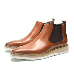 Zapatos Formales de Cuero Cuadrados Personalizados para Hombre, Botas Chelsea de Negocios de Piel de Vacuno de Alta Calidad, Antideslizantes, Desodorantes y con Masaje - Product Image 5