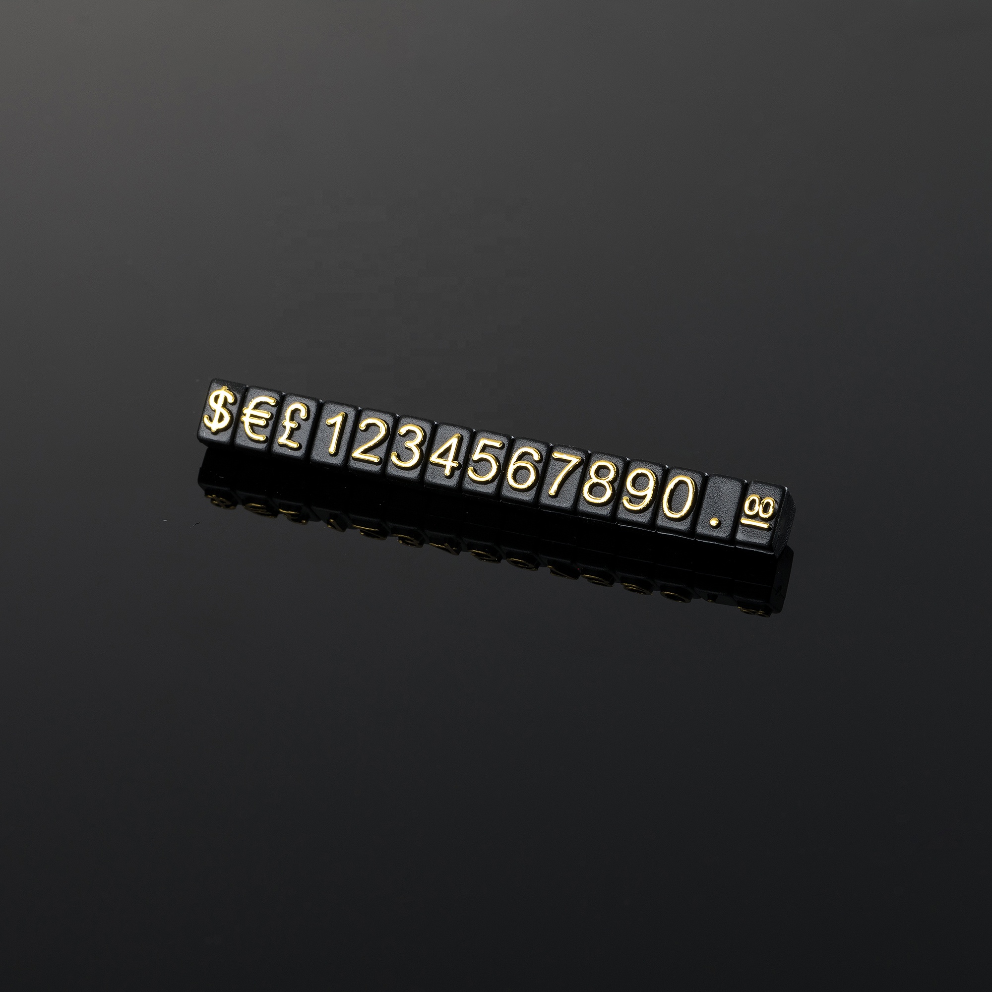 black base gold font