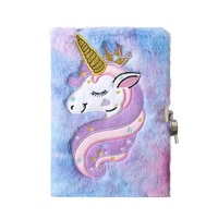 Skyward New A5 Children's Diary Lock Cartoon Unicorn Plush Cover Notebook Business Hardcover Journal School Little Girl Gift