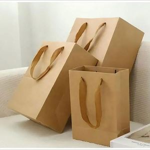 Custom Printing <b>White</b> Brown Handle Shopping Recycled Food Wholesale Kraft <b>Paper</b> <b>Bags</b> with Your Own logo - Product Image 2