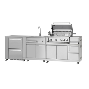 Armoire de cuisine extérieure en acier inoxydable 304 <span class=keywords><strong>antirouille</strong></span> de style européen avec évier îlot de cuisine extérieur modulaire durable et robuste - Product Image 2