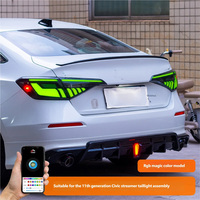 Feux arrière LED multicolores RGB à clignotants séquentiels DRL modifiés pour Honda Civic 11e génération 2022-2025
