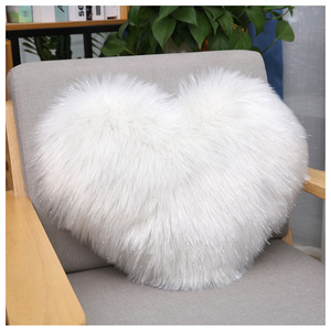 Faux Fur Throw <b>Pillow</b> Square White Plush Cushion Cover For Sofa Bedside Decorative Pillowcase - Product Image 5