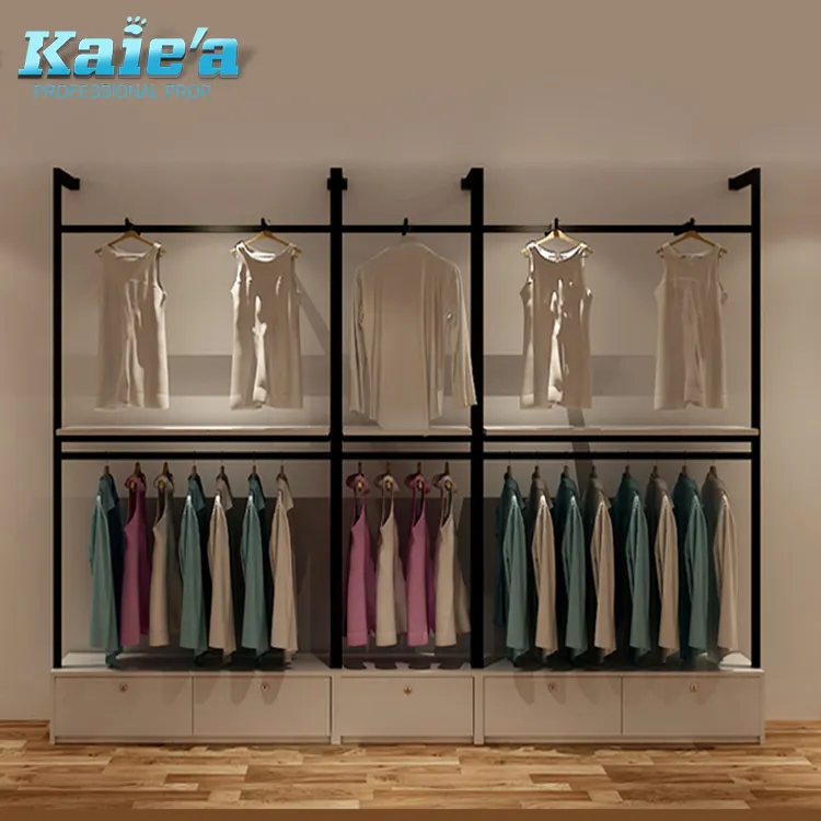 Rvs Retail Shop Custom Kleding Rekken Metalen Kleding Display Plank Kleding Winkelinrichting