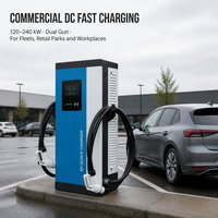 Neue OEM ODM Dual-Gun DC Schnell-EV-Ladestation 120kW-240kW CCS2 OCPP Kommerzielles Ladegerät mit Ethernet/4G für Parkplätze
