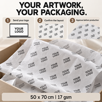 Papier de soie blanc 17 g/m² 50x70 cm avec motif de logo couronne circulaire à contour de roses pour emballage cadeau, vêtements et chaussures