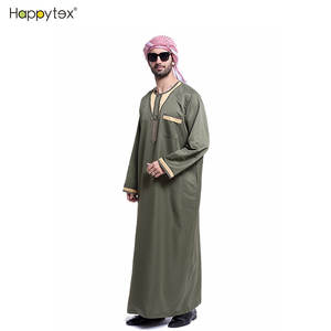 Moda elegante medio oriente ricamo girocollo manica lunga maschile abito musulmano per uomo <span class=keywords><strong>turco</strong></span> con tasche per Ramadan - Product Image 3