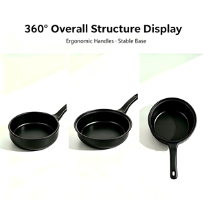 Ensemble de poêles antiadhésives en céramique avec couvercle en verre pour cuisinière à gaz, idéal pour les omelettes, les steaks et la cuisine - Product Image 5