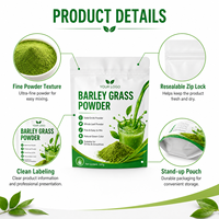 Poudre d'herbe d'orge pour adultes, 100g, sachet en aluminium, goût sucré, prête à consommer, améliore l'immunité, durée de conservation de 24 mois, personnalisable, directement de l'usine