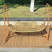 Balcon extérieur moderne parc patio cour 2 places cadre en métal jardin rotin balançoire