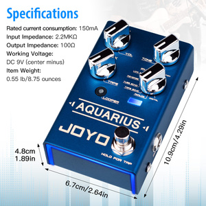Pedal de Delay para Guitarra JOYO R-07, 8 Efectos de Delay Digitales, 5 Minutos de Looper, Pedal Multimodo con Funciones de PLAY/<span class=keywords><strong>DUB</strong></span>/STOP/DELETE - Product Image 5