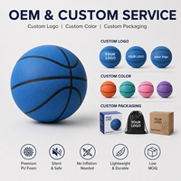 Ballon de basket silencieux d'entraînement en intérieur, Elite Taille 7, 29,5 pouces, mousse PU 340g, toucher doux, faible bruit