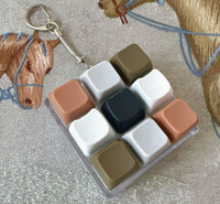 Mini jouet anti-stress en plastique transparent, clé mécanique à 9 touches, clavier LED personnalisé, porte-clés