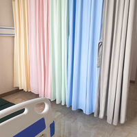 Rideaux médicaux d'hôpital en maille de polyester antistatique résistants aux flammes, antibactériens, sur mesure pour les cabines et les lits
