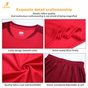 Maillot de football d'été personnalisable pour homme 100% polyester Séchage rapide Respirant Transfert thermique Nom de l'équipe personnalisé Logo Positions Short - Product Image 5