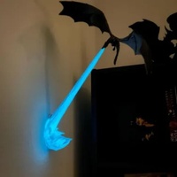 Meilleure vente : Décoration de coin de lecture en plastique imprimé en 3D, Dragon de la Flamme, Lampe Dragon Souffleur de Flammes, Serre-livres