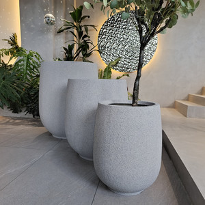 Top Vente Grande Taille Fleur Bonsaï <span class=keywords><strong>Pot</strong></span> Prix Usine Fibre De Verre Sable Pierre Fini pour Une Utilisation En Plein Air Pots De Jardinage De Qualité - Product Image 2