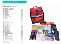 Sac à dos de survie portable, 58 pièces d'équipement de survie et de premiers secours pour les situations d'urgence en milieu sauvage