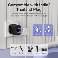 Wontravel plus récent USA AUS EU UK Plug 2500W thaïlande inde prise ca adaptateur de voyage universel JY-310