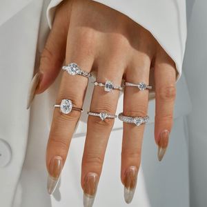 Captivating S925 <b>Silver</b> Fine Jewelry Eternity Engagement Simulated Diamond D VVS1 Moissanite <b>Emerald</b> Cut Wedding Band <b>Rings</b> - Product Image 6