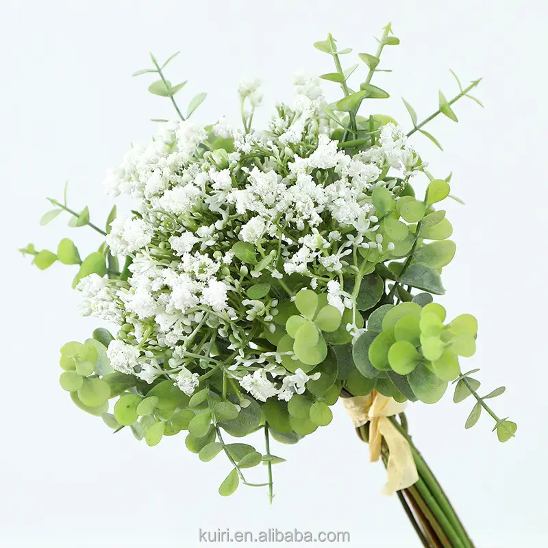 인기있는 29cm 인공 시드 유칼립투스 잎 줄기 대량 실버 달러 식물 결혼식 녹색 꽃다발