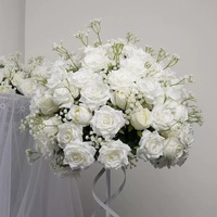 Offre Spéciale : Boule de fleurs en soie blanche avec gypsophile – Centre de table élégant pour mariages et événements, idéal pour la décoration intérieure et événementielle