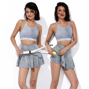 Großhandel eingebaute kurze Innen tasche atmungsaktive Plissee Tie Dye Sport Skort Röcke - Product Image 1