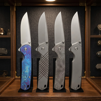 Couteau pliant en acier M390 de qualité supérieure, titane, usiné CNC, couteau de poche EDC avec système à roulement à billes