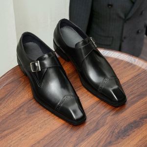2025 New Model Hot-Selling Handcrafted Custom-Made Retro-Buckle Business Formal Leather <b>Shoes</b> <b>Height</b> <b>Increasing</b> Autumn - Product Image 4