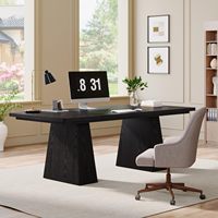 Bureau de direction de 63 pouces avec double piétement, moderne et simple, en bois d'ingénierie, table de conférence/écriture pour la maison ou le bureau
