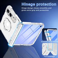 Coque pour iPhone Duo avec protection d'écran intégrée, fine, transparente, scintillante, avec support rotatif à 360° pour iPhone Duo