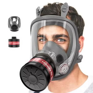 Máscara de Gás Respiratória de Face Inteira com Filtro de Carvão Ativado de 40mm, Almofada Nasal de Espuma de 2 Camadas, Silicone Reutilizável, Alta Filtração Industrial - Product Image 2